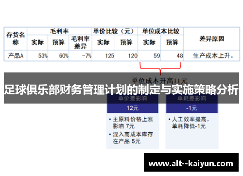 足球俱乐部财务管理计划的制定与实施策略分析 足球俱乐部财务管理计划的制定与实施策略分析